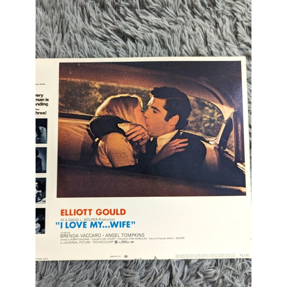 I Love My Wife Universal Pictures 1970 Elliot Gould Movie Lobby Card Poster VTG - Picture 5 of 8